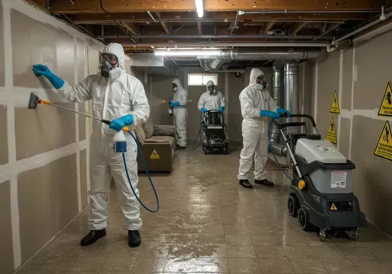 Basement Moisture Removal and Structural Drying process in Pennington, NJ